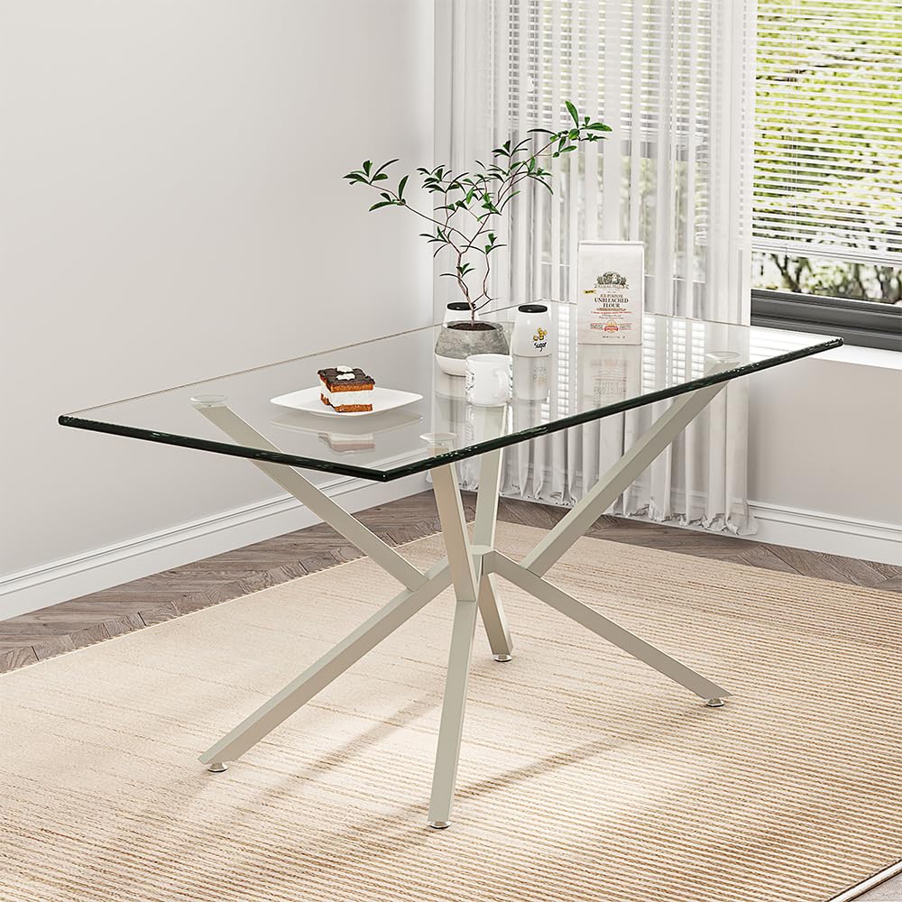 30 Inch Metal Table Base for Dining Room, Heavy Duty Table Legs for Glass, Marble, and Wood Tops, Furniture Legs for Home,Kitchen,Office (Silver)