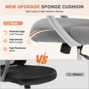 Home Office Managerial Executive Chair, Ergonomic Mesh Adjustable Swivel Mid-Back Computer Desk Chair with Comfortable Lumbar Support, Comfy Arms for Bedroom,Study