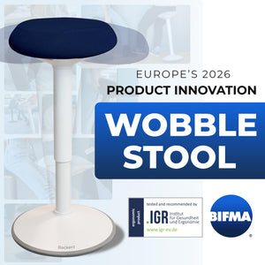 Standing Desk Stool Chair, Height Adjustable Stool 21-31 inch for Office and Classroom, Swivel seat, Anti-Slip Bottom Ergonomic Wobble Stool with Rocking Motion, Blue