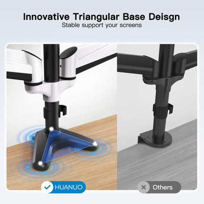Triple Monitor Stand - Full Motion Articulating Monitor Mount Fit Three 17 to 32 inch LCD Computer Screens with Clamp, Grommet Kit