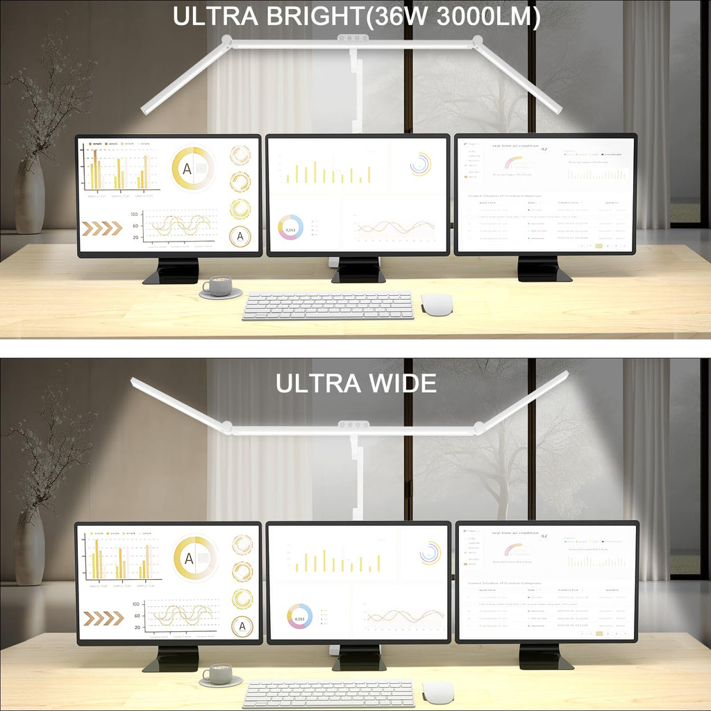 36 W 3000 LM Ultra Bright Architect Desk Lamp with Base, 47.4 Inch Wide Tall Overhead Desk Light for Home Office, Dimmable Table Light with Remote for Desktop Working,Drafting,Reading