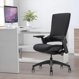 Swivel Executive Computer Chair with 3D Armrest and Lumbar Support, Adjustable Ergonomic Fabric Backrest Task Chair for Home Office Conference Room