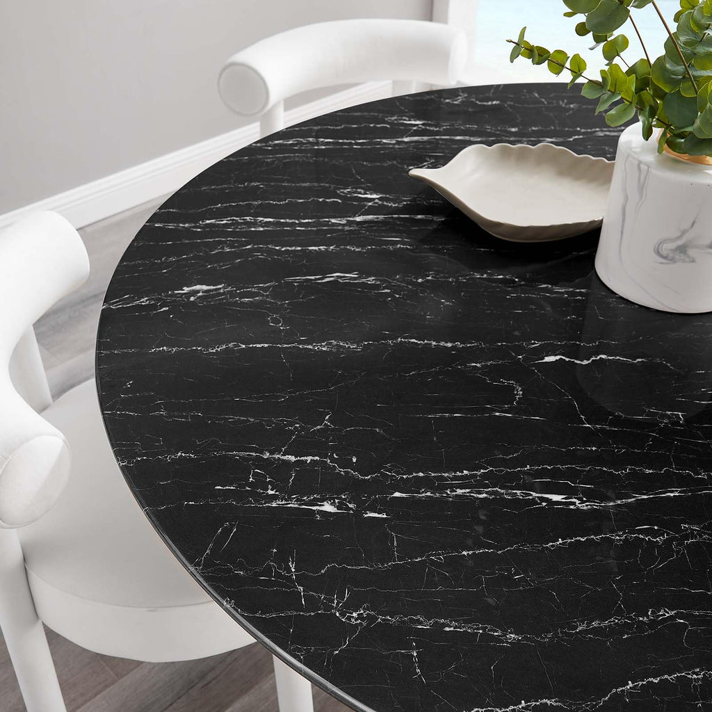 Dining Table, 60", Gold Black