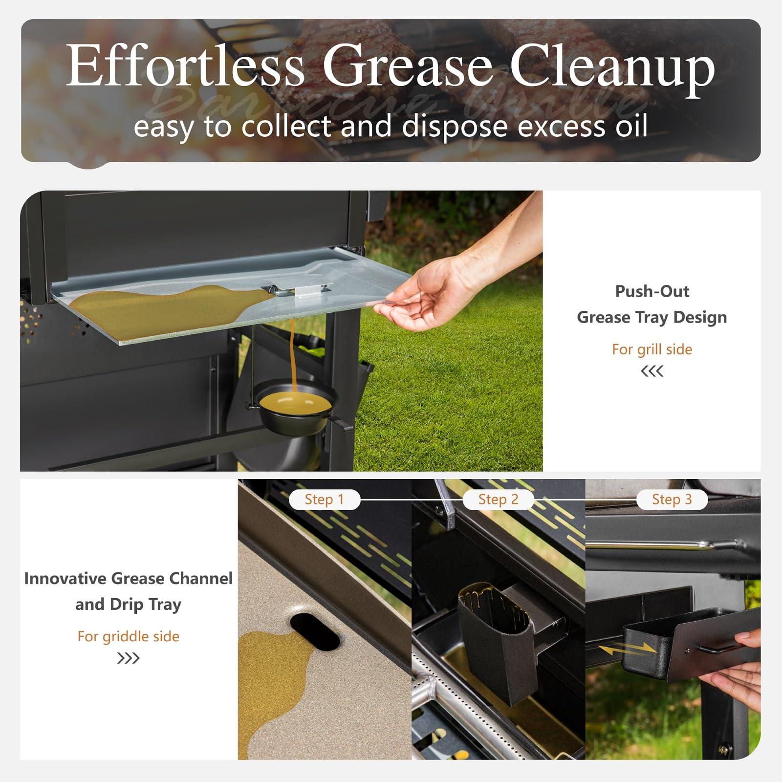 Propane Gas Grill and Griddle Combo with Porcelain-Enameled Cast Iron Grates, Dual Outdoor BBQ Grill with Flat Top Griddle for Barbecue, 696 SQ.IN. Cooking Area