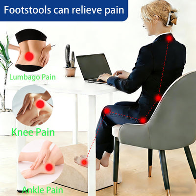 Foot Rest for Under Desk at Work, Ergonomic Under Desk Footrest with Washable Cover for Office, Home & Gaming Leg Elevation Pillow Beige