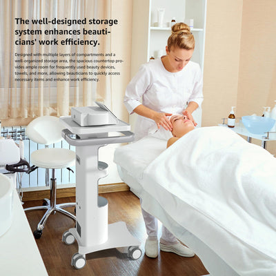 Medical Trolley with Lockable Wheels-Ultrasound Imaging Scanner Cart,15.7 x 13 Inch Panel, Mobile Dental Cart for Clinics,