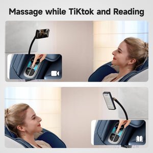 2026 Massage Chair Full Body, Zero Gravity SL-Track Massage Recliner with Added Phone Controller and Holder, Pause Button,Upgraded LCD Screen，APP Control and Child Lock, Favor-06, Blue