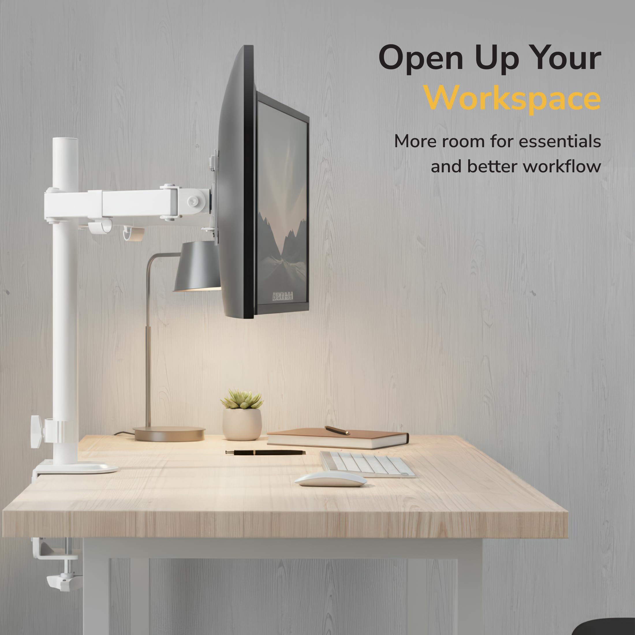 Dual Monitor Mount for Desk, Adjustable Tilt Swivel on Double Monitor Mounts for Screens up to 32”, Dual Monitor Arms for 2 Monitors, VESA 75x75 and 100x100 C-clamp & Grommet in White
