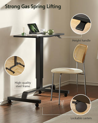 Height Adjustable Mobile Standing Desk with 360° Swivel Casters, 29