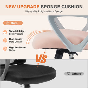 Home Office Managerial Executive Chair with Ergonomic Design, Mid-Back Mesh Swivel, Comfortable Lumbar Support, Comfy Arms for Bedroom,Study,Student
