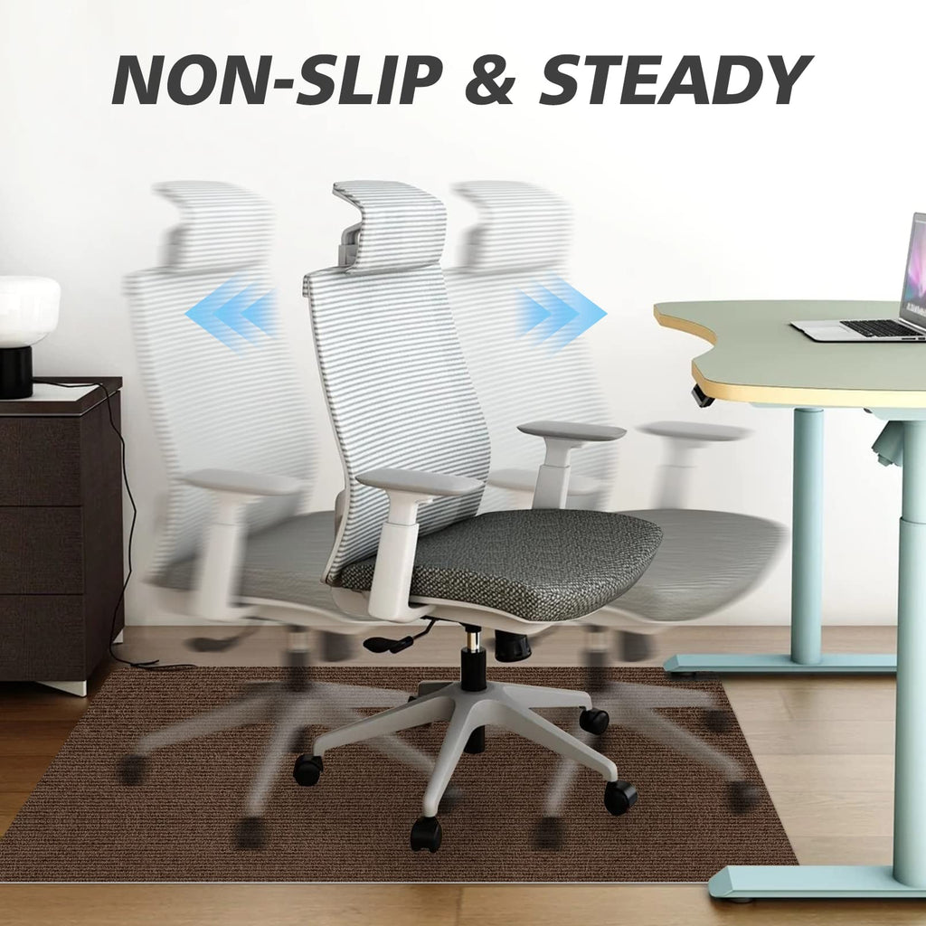 Office Chair Mat for Hardwood Floor,Office Computer Gaming Chair Mat for Tile Floor,Large Floor Protector Rug,Anti-Slip,Easy to Clean,Coffee(48"x55")