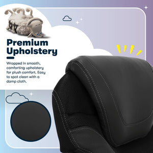 Executive Office Chair - Ergonomic Computer DeskChair with Lumbar Technology - Adjustable Height - Memory Foam Body Pillows - 360° Swivel Rolling Base - Bonded Leather - Black