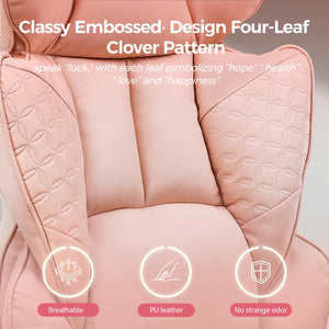 Desk Office Chair Big and Tall Office Chairs Ergonomic Gaming Chairs with Wide Seat Leather High Back Chair with Foot Rest Adjustable Armrests Pocket Spring Lumbar Support