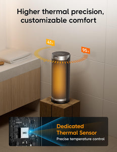 Space Heater for Bathroom and Indoor, 70°Oscillating, 5 Modes, Remote for Home Bedroom, 12H Timer, with ALCI Safety Plug