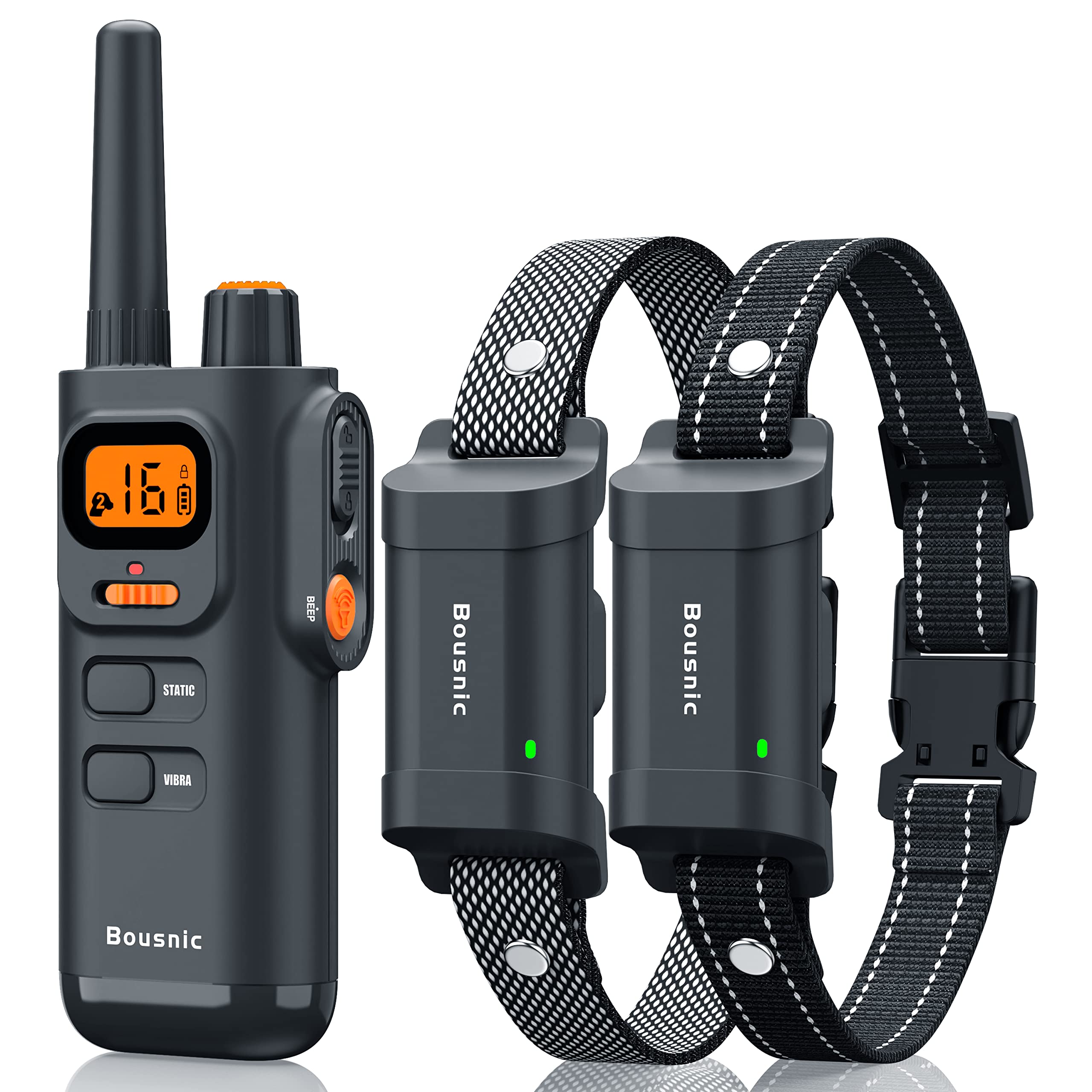 Dog Training Collar with Remote - 4000ft Waterproof Dog Shock Collars 2 Dogs for Large Medium Small Dogs Rechargeable E Collars for Dogs Training with Beep Vibration Humane Shock(1-16) Mode