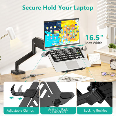Single Arm Laptop and Monitor Desk Mount for 17