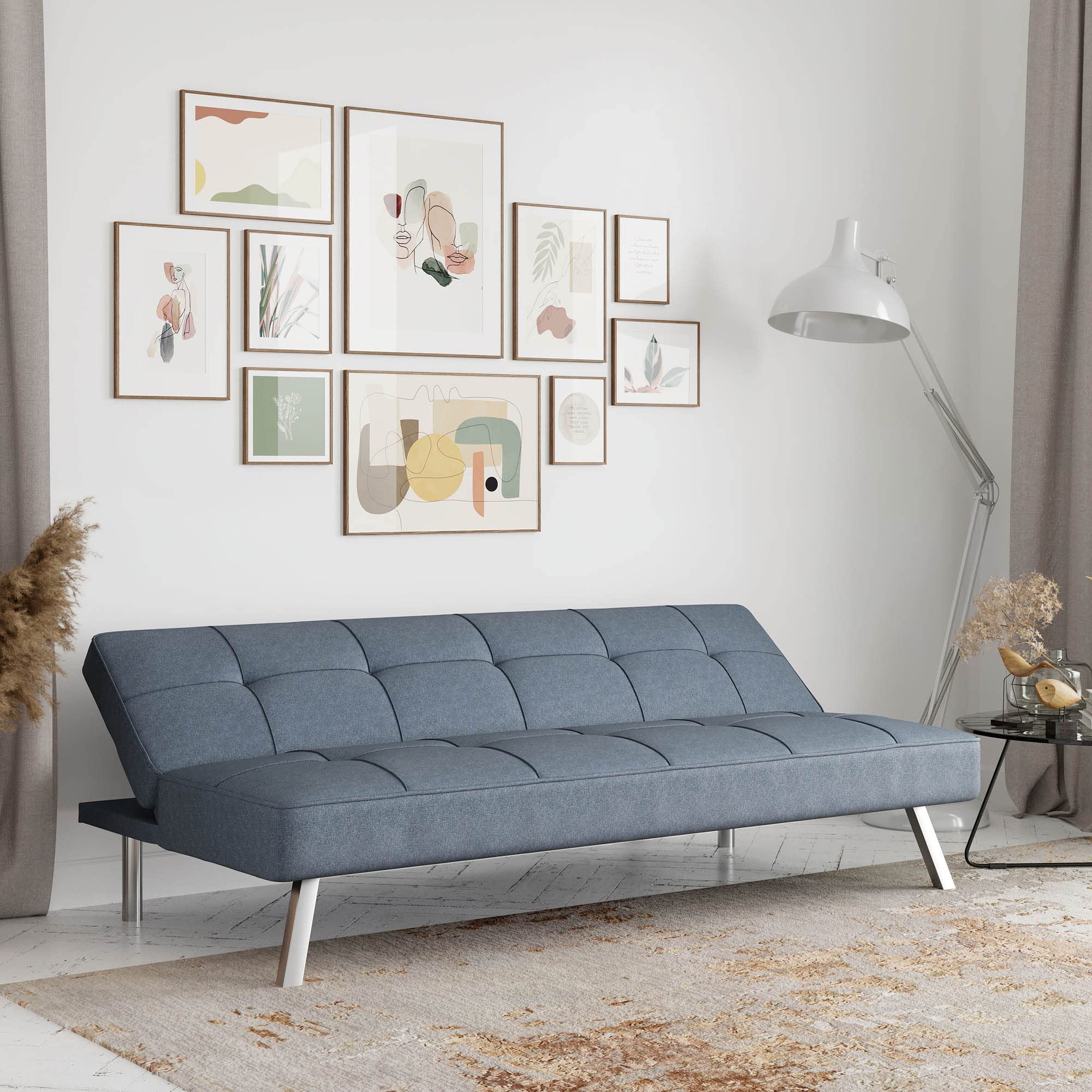 Rane Convertible Sofa Lounger Microfiber Light Grey Full