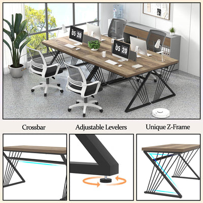 Computer Desk, Modern Home Office Desk, Industrial Wood and Metal Study Writing Work PC Table for Bedroom Living Room, Rustic Oak, 47 Inch