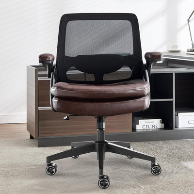 Big and Tall Office Chair, 500lbs Heavy Duty Ergonomic Mesh, Brown