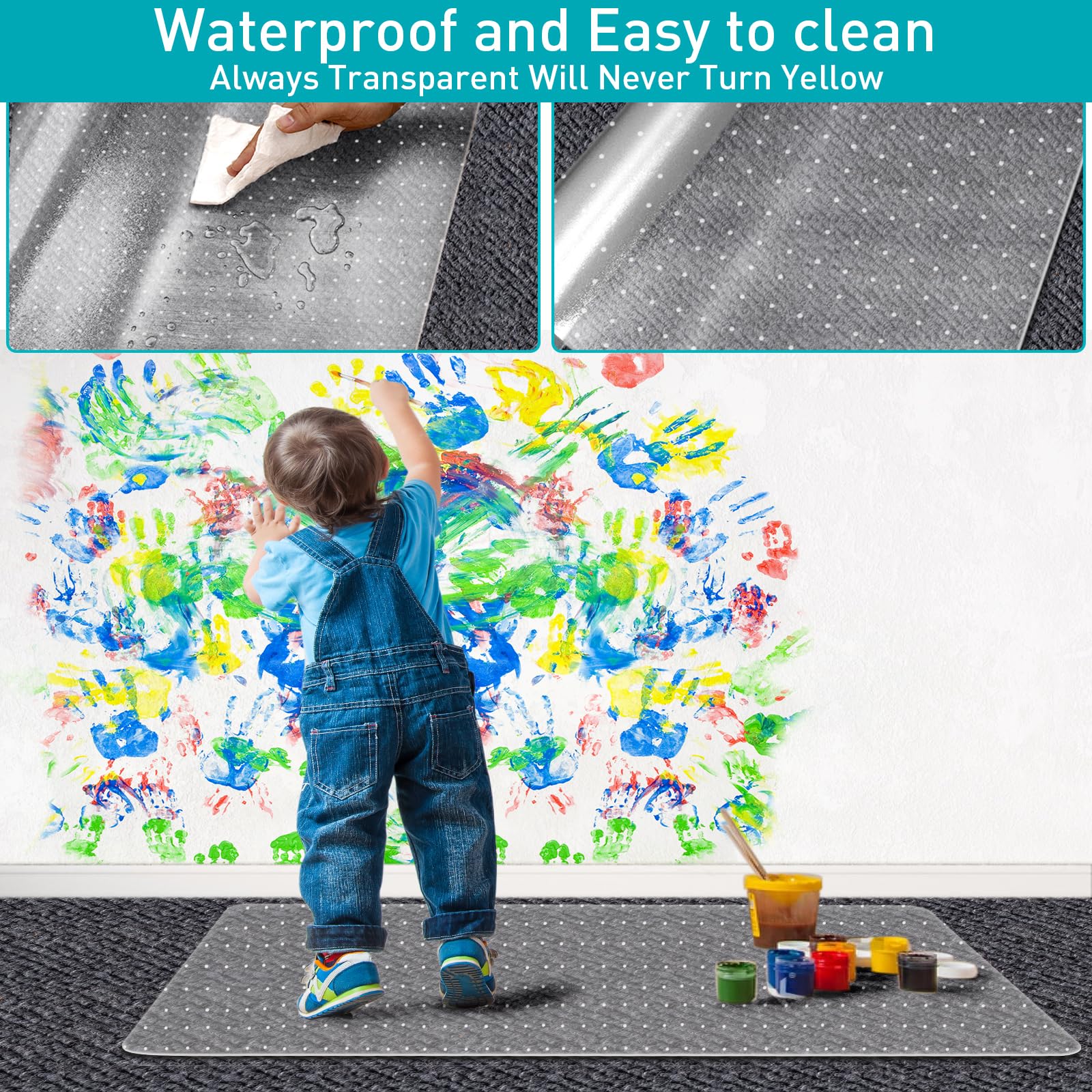 Office Chair Mat for Carpet: 48"x36" Clear Desk Chair Mat for Carpet Floor, Computer Mat for Low Carpeted Floors,Thick and Sturdy Protector, Rug Pad for Rolling Chairs Office Work Gaming