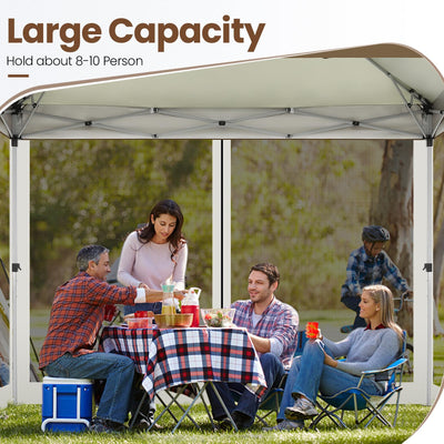 11x11 Pop Up Gazebo Canopy Tent Easy Up Outdoor Gazebo Waterproof Upgrade Portable Gazebo with Mosquito Nettings, Double Vented Roof and Carry Bag for Patio Garden Lawn(Gray)