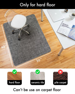 Office Chair Mat for Hardwood Floor Under Desk Computer Rolling Chair Mat for Wood/Tile Floor Non-Slip Heavy Duty Desk Rug PVC Plastic Hard Floor Protector 36