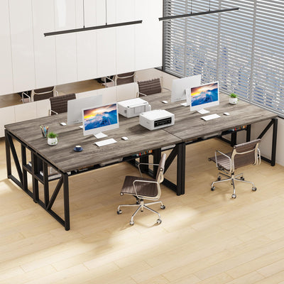 Office Desk with Drawers Sets, 55 inches L Shaped Computer Desk with Mobile File Cabinet,Big Executive Desk for Home Office Furniture Sets (Dark Oak, 55-inch)