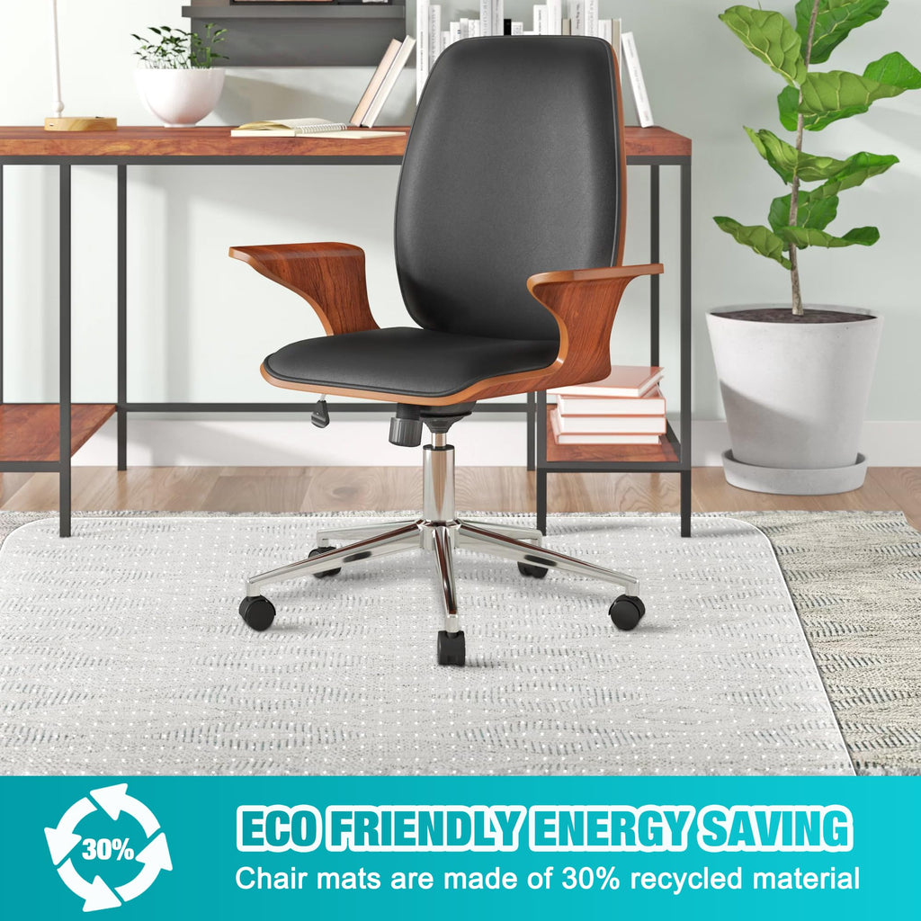 Office Chair Mat for Carpets, 48"x 36" Heavy Duty Clear Plastic Floor Protector, Non-Slip Computer Desk Chair Mat for Low Pile Carpeted Floors, Smooth Rolling Carpet Chair Mat for Home Office
