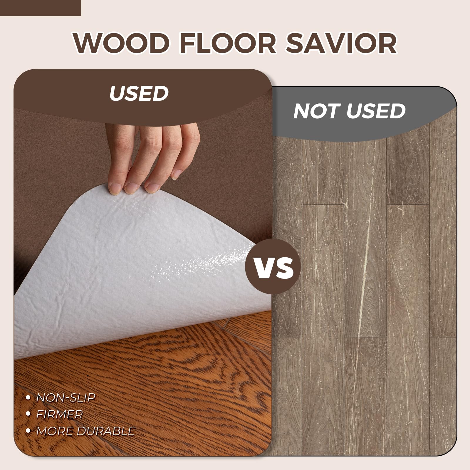 Office Chair Mat,Hard Floor Chair Mat Suitable for Hardwood and Tile Floors,Large Non-Slip Floor Protection Mat,Does Not Pill,Coffee(40"x55")