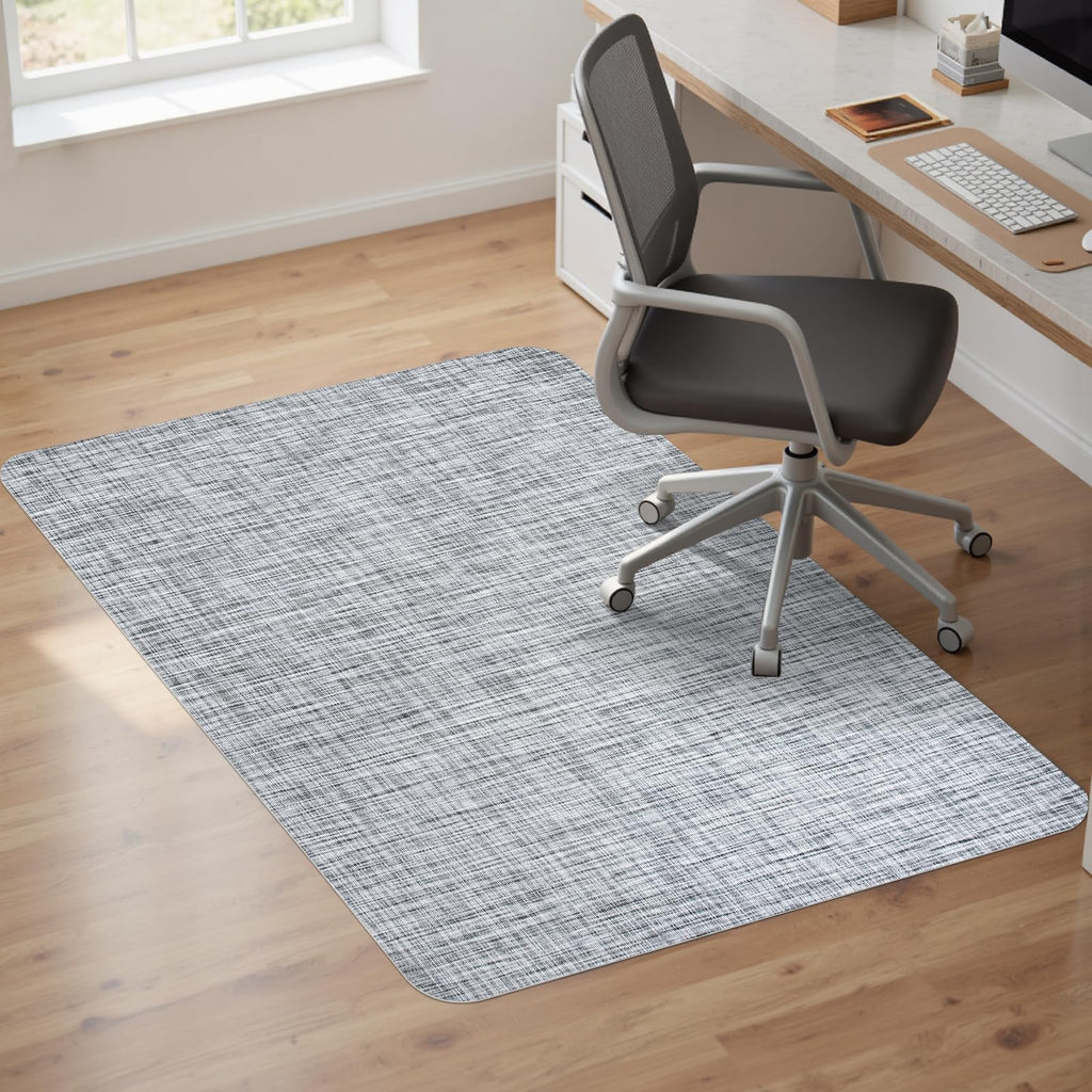 Office Chair Mat for Hardwood & Tile Floor,Computer Gaming Chair Mat for Rolling Chairs Non-Curve, Anti-Slip, Heavy Duty Floor Protector for Home Office,Grey (48" x 55")