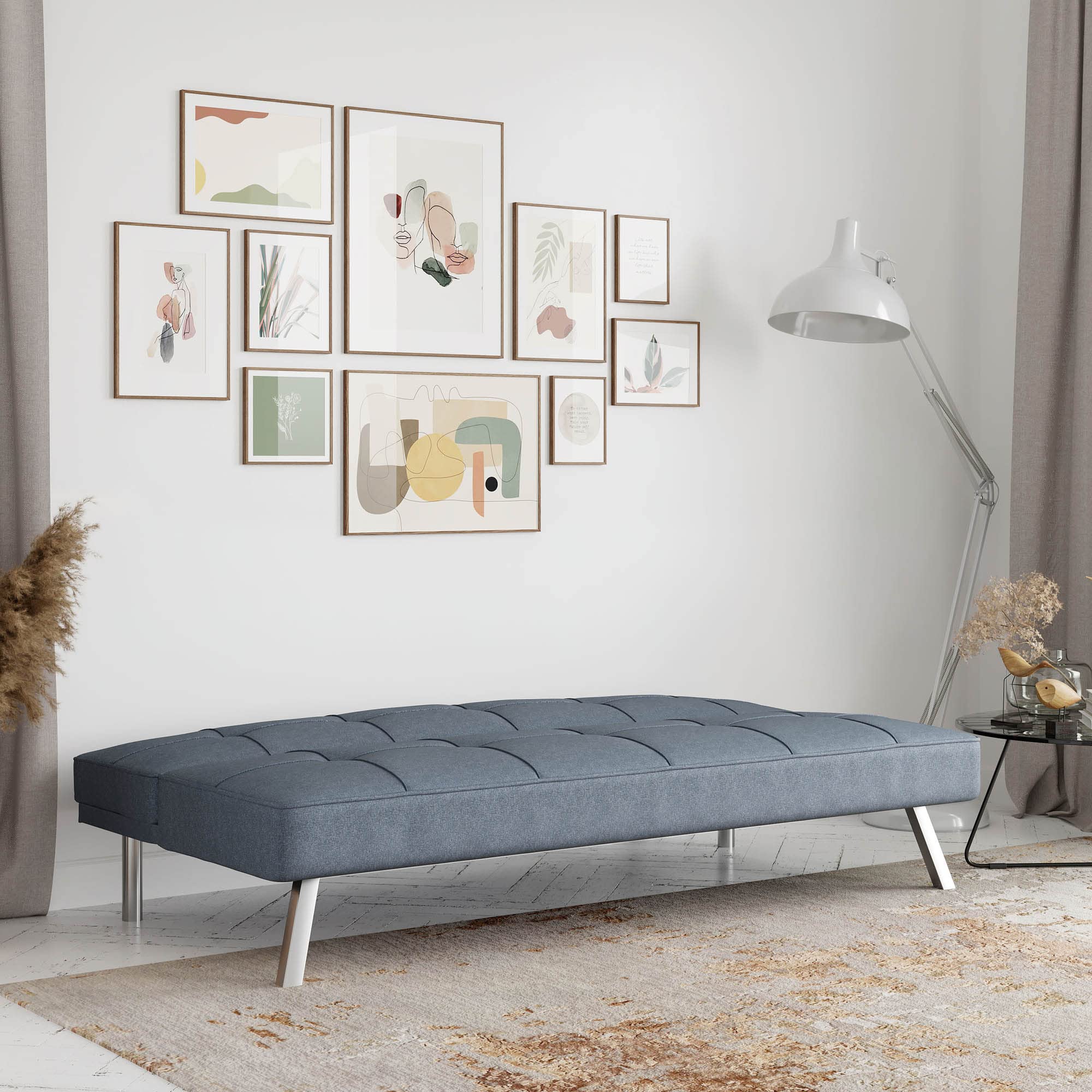 Rane Convertible Sofa Lounger Microfiber Light Grey Full