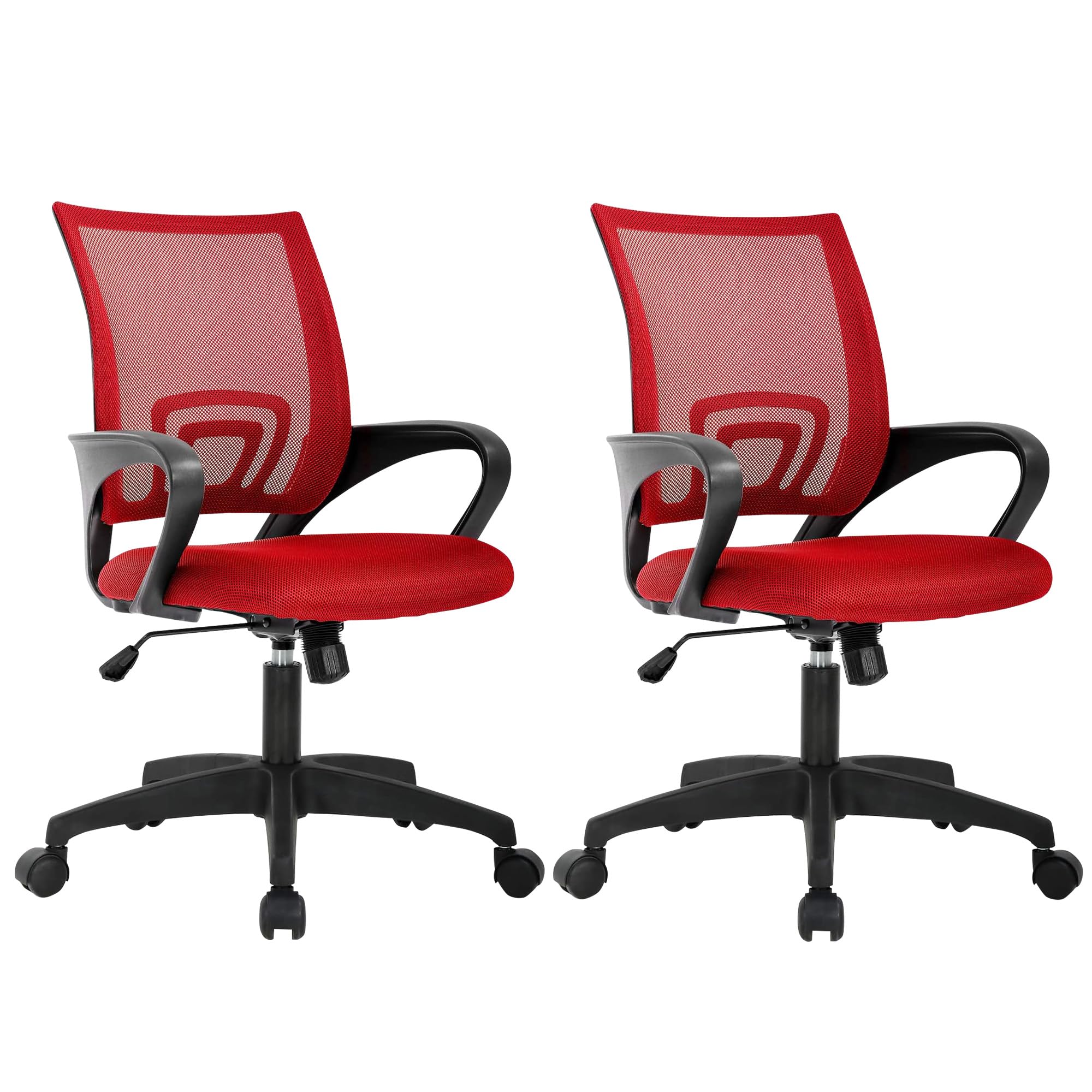 Home Office Chair Ergonomic Desk Chair Mesh Computer Chair with Lumbar Support Armrest Executive Rolling Swivel Adjustable Mid Back Task Chair,Red