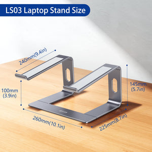 Aluminum Laptop Stand, Ergonomic Detachable Computer Stand, Notebook Holder, Laptop Mount Compatible with Air, Pro, Dell, HP, Lenovo More 10-15.6