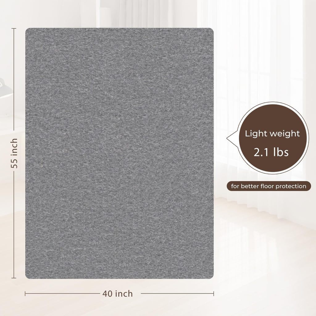 Office Chair Mat,Hard Floor Chair Mat Suitable for Hardwood and Tile Floors,Large Non-Slip Floor Protection Mat,Does Not Pill,Grey(40"x55")