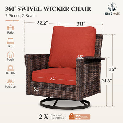 Outdoor Swivel Chairs with 5.5