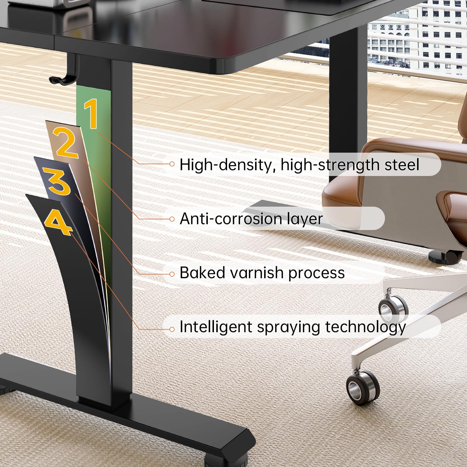 63x23.6 Inch Large Electric Standing Desk, Heights Adjustable,Sit to Stand Up, Work Home Office Computer Table for Walking Pad, Wooden Desktop Desks, Black