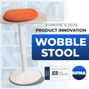 Standing Desk Stool Chair, Height Adjustable Stool 21-31 inch for Office and Classroom, Swivel seat, Anti-Slip Bottom Ergonomic Wobble Stool with Rocking Motion, Orange