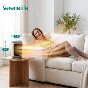 Portable Space Heater – 1500W PTC Ceramic Electric Heater with Thermostat, Remote, 12-Hour Timer, 3 Heating Modes, Oscillation, Safe & Quiet for Home, Office, Bedroom (White)