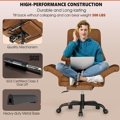 C39 Cross Legged Office Chair | Ergonomic Executive Chair with Footrest, Convertible Armrests & Pet-Friendly Design
