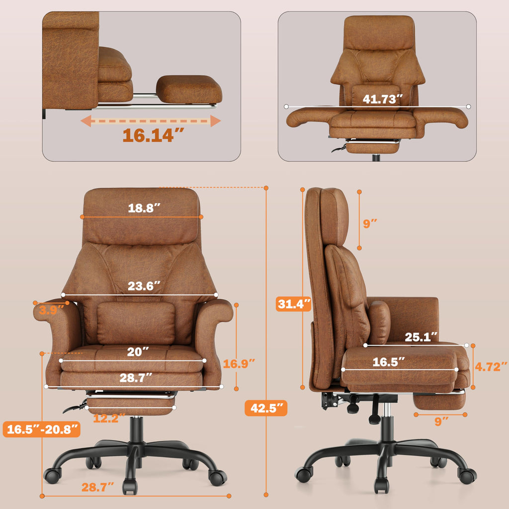C39 Cross Legged Office Chair | Ergonomic Executive Chair with Footrest, Convertible Armrests & Pet-Friendly Design