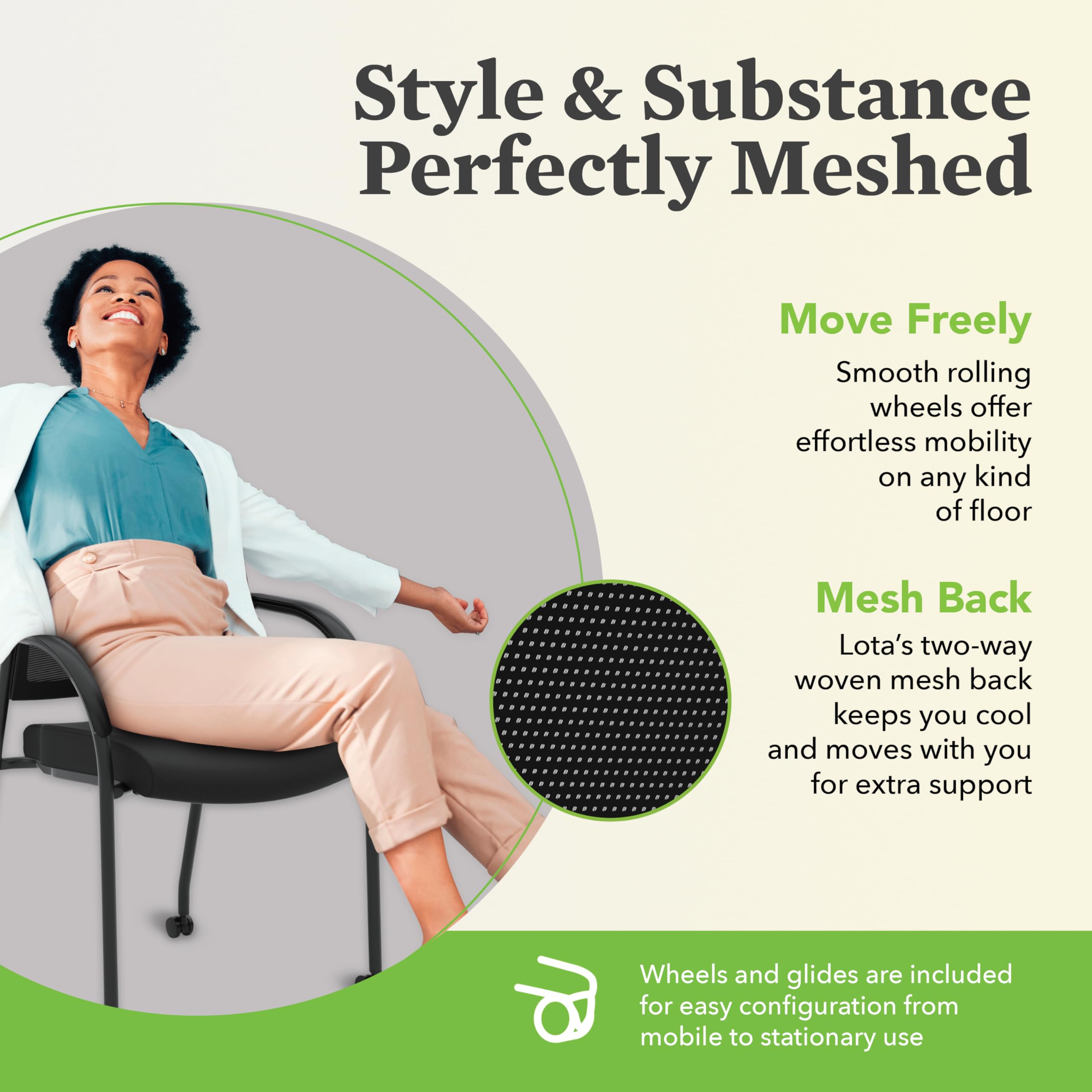 Office Chairs for Guests, Lobby, Waiting Rooms, Armless Stackable Chairs, Comfy Desk Seating, Navy
