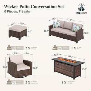 Swivel Glide Patio Furniture Set with 56