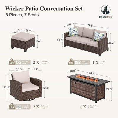Swivel Glide Patio Furniture Set with 56