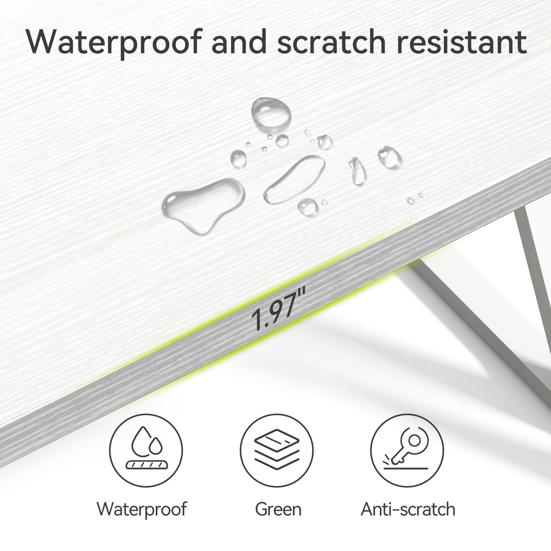 55 Inch Large Simple Industrial Computer Desk Study Writing Table Home Office Workstation,White