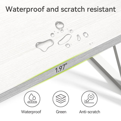 55 Inch Large Simple Industrial Computer Desk Study Writing Table Home Office Workstation,White