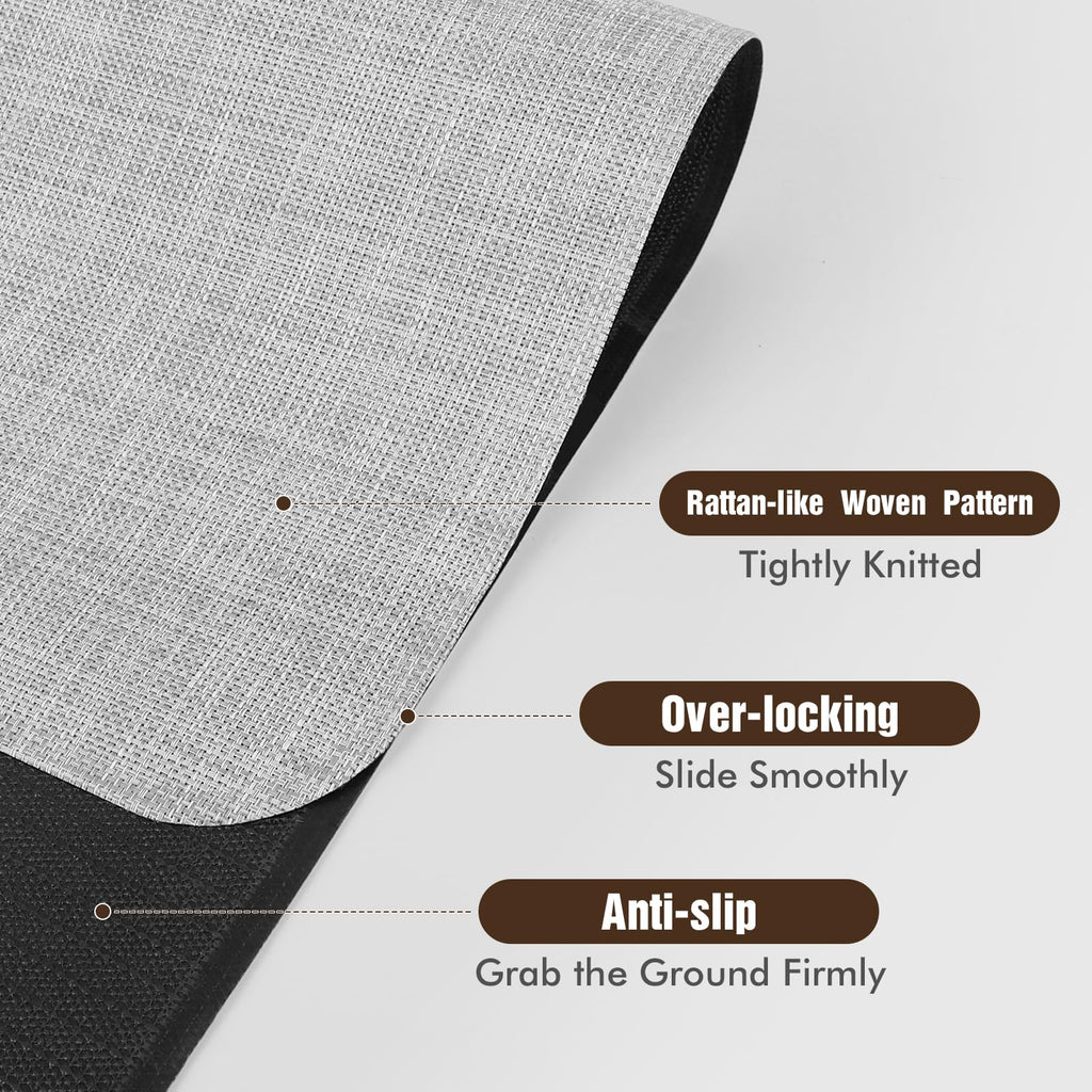 Office Chair Mat for Hardwood Floor, 36"x 48" Desk Computer Chair Mat for Hard Wood and Tile Floor, Large Anti-Slip Hard Floor Protector Rolling Chair Mat, PVC Mat Desk Rug Light Grey