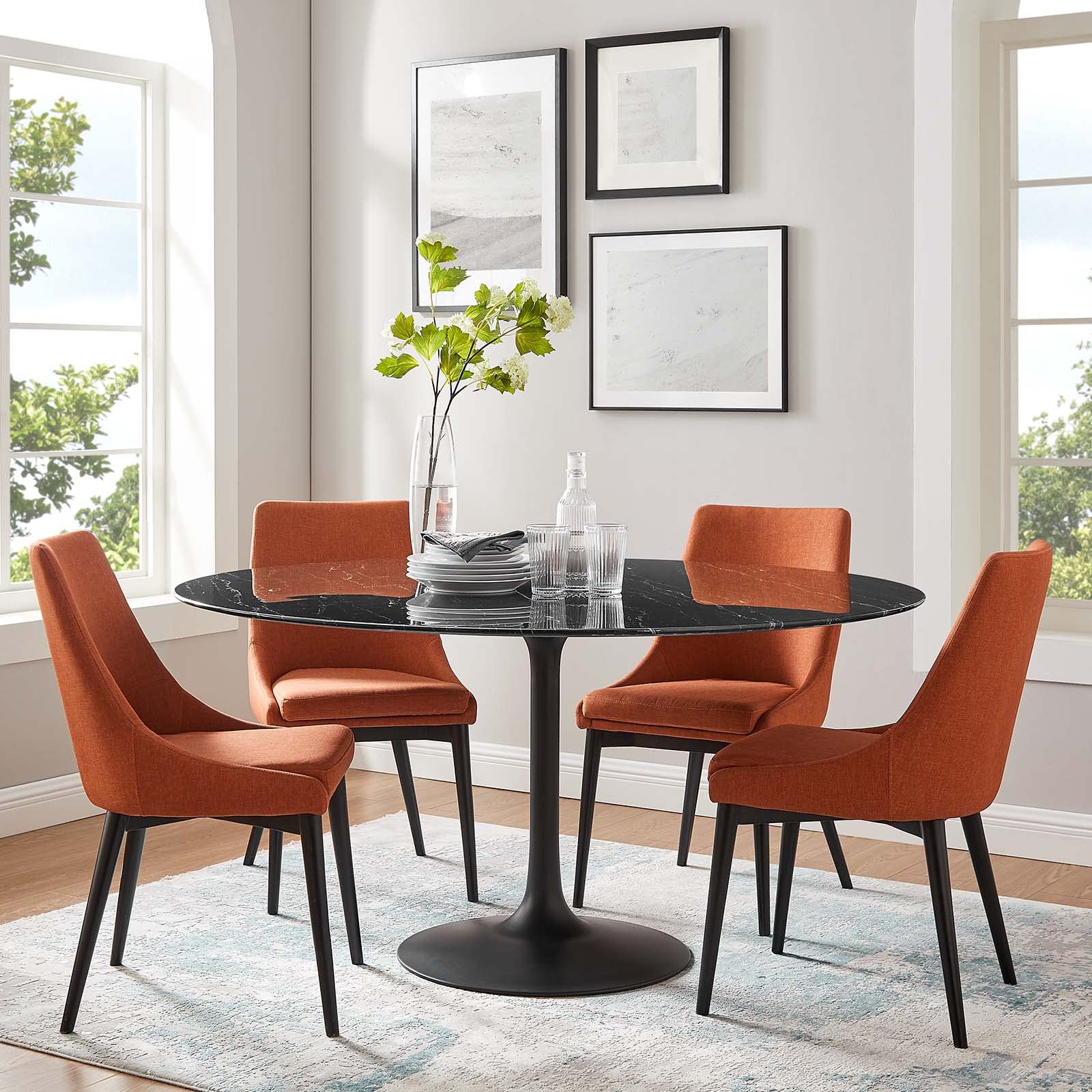 Dining Table, 60", Black Black