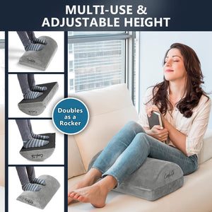 Foot Rest for Under Desk at Work – Adjustable Height Memory Foam Foot Stool for Under Desk, Office Chair & Gaming Chair – Ergonomic Footrest for Back & Hip Pain Relief (Gray)