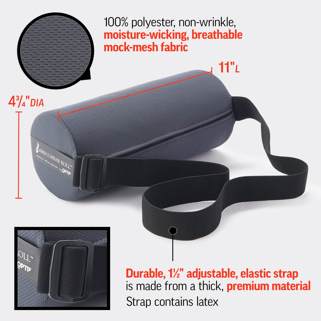 The Original McKenzie Lumbar Roll – USA-Made Low Back Lumbar Support for Office Chair & Car Seat Back Support Cushion. The Preferred Lumbar Pillow by Physical Therapists - Standard Density