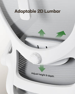 Ergonomic Office Chair: Office Computer Desk Chair with High Back Mesh and Adjustable Lumbar Support Rolling Work Swivel Task Chairs with Wheel 3D Armrests and Headrest